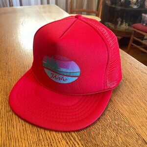 Men's Vintage Idaho Red Snapback Mesh Back Trucker Hat Cap by KC Brand